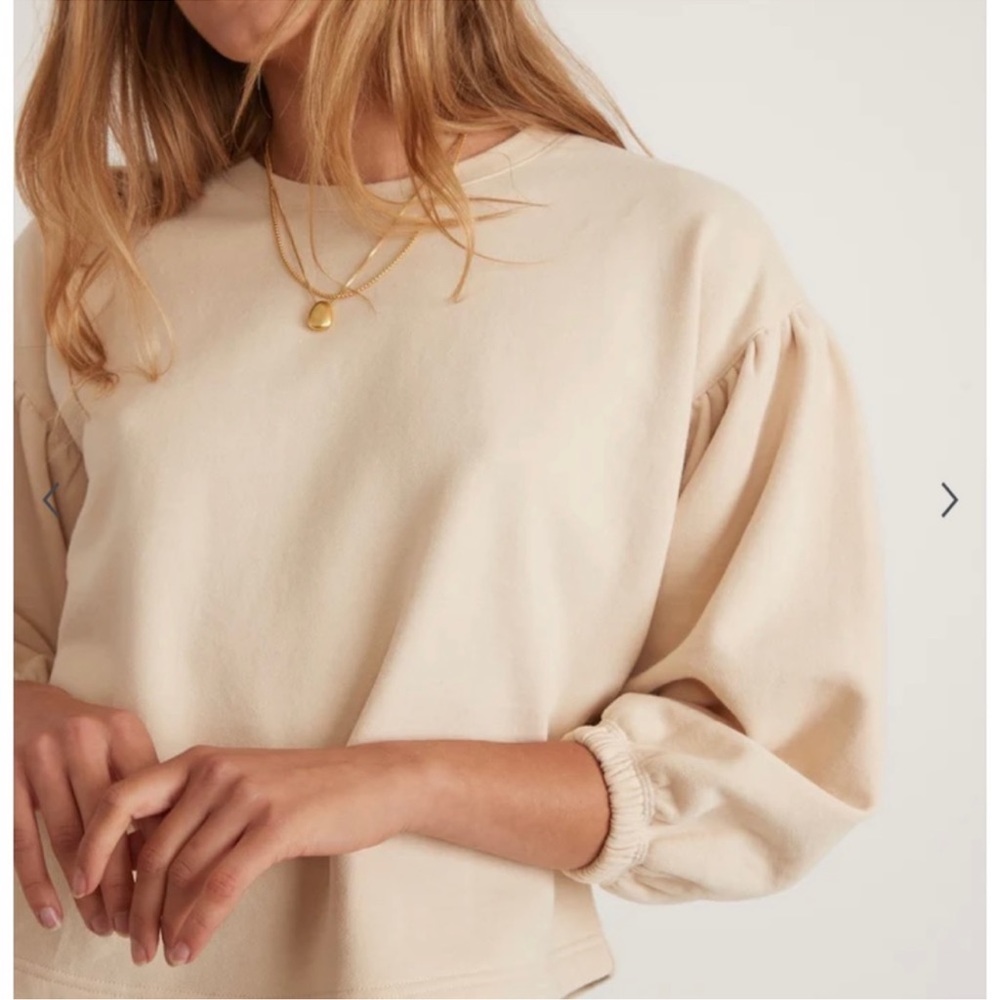 Marine Layer Cream Puff-Sleeve Sweater